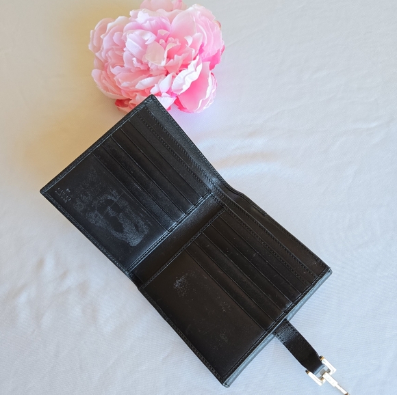 Vintage GUCCI Jackie Bi Fold Wallet Leather Metal Square Buckle Gold Hardware - Picture 6 of 14